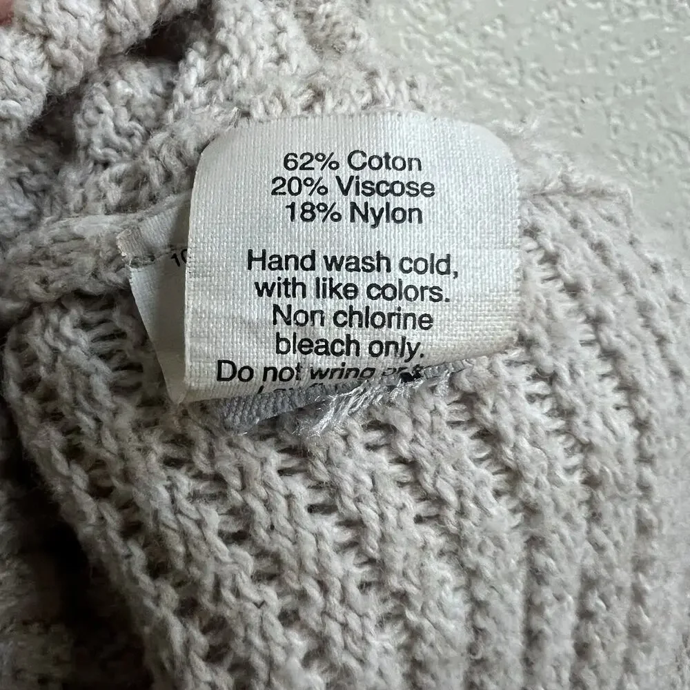 Madewell XS Seabank Cardigan Sweater Knit Oatmeal Open Front Drapey Relaxed